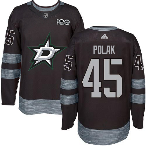 Adidas Men Dallas Stars #45 Roman Polak Black 1917-2017 100th Anniversary Stitched NHL Jersey->dallas stars->NHL Jersey